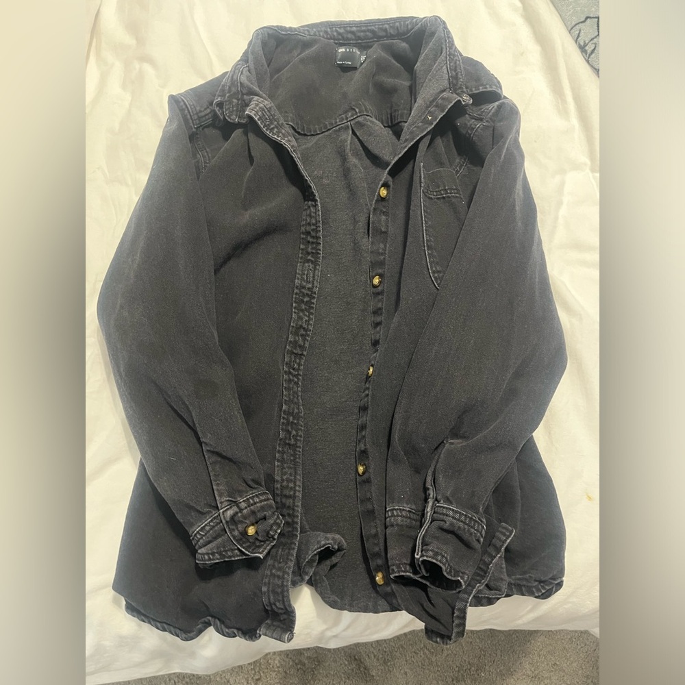 Black denim shacket from asos